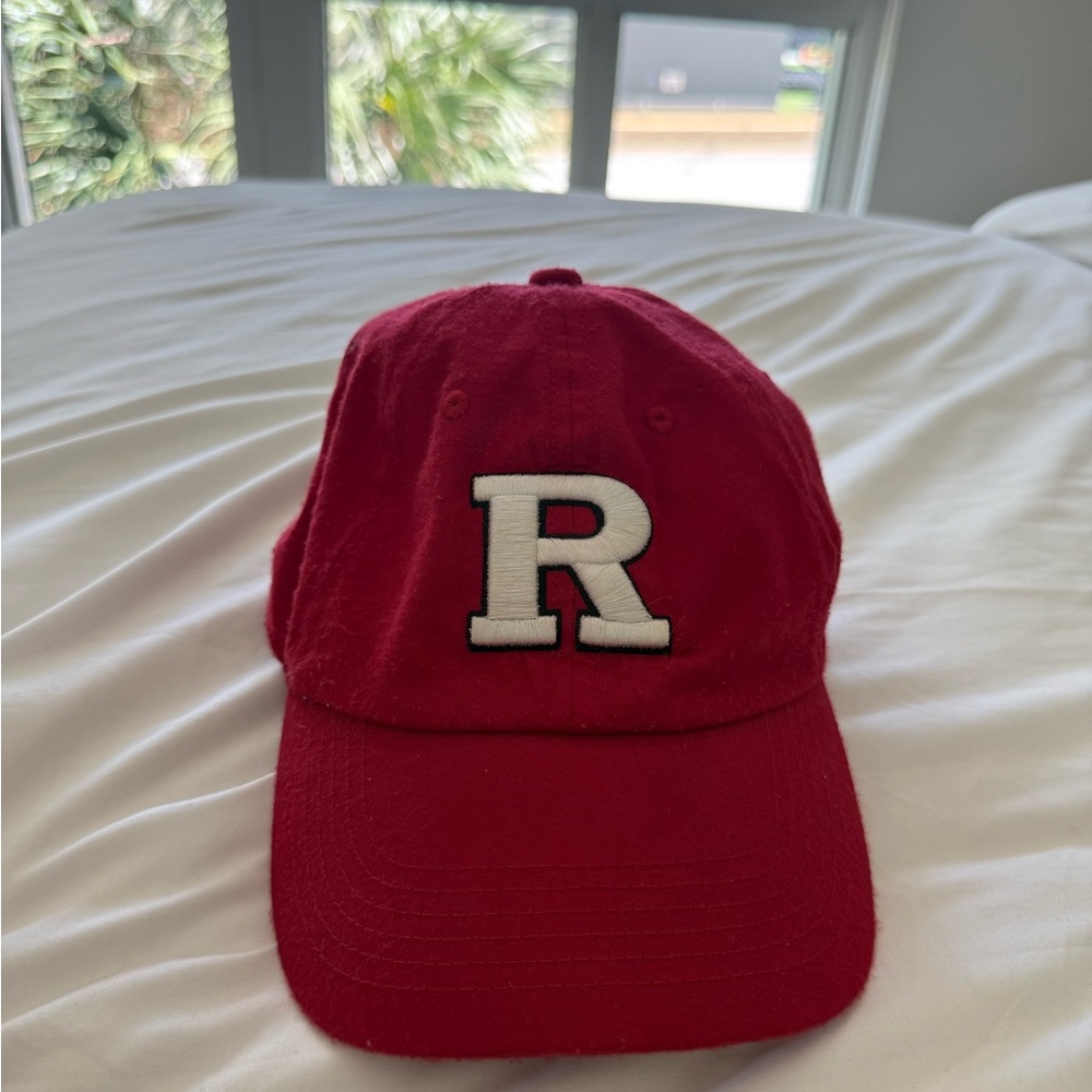 Red Baseball Cap with Rutgers Logo